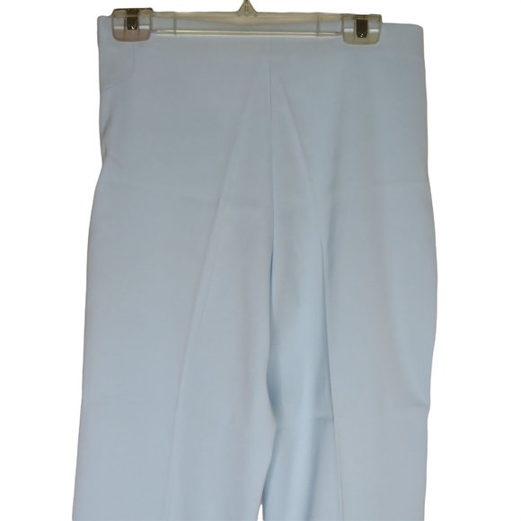 Vintage 80s Crop Carpi Pants 8 Baby Blue High Waist Flat Front Zip Stretch NEW - Picture 8 of 10